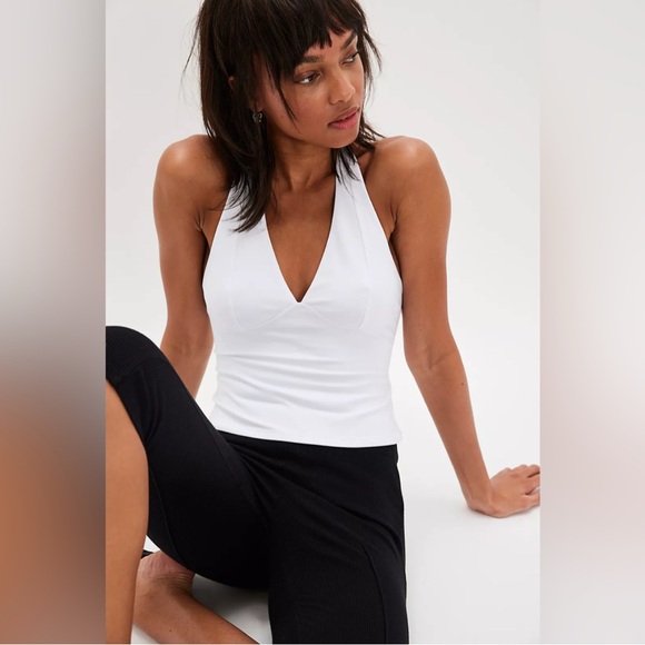 🆕 FREE PEOPLE INTIMATELY | STILL HERE HALTER CAMI | WHITE - Picture 5 of 7